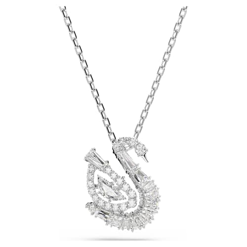 Swan pendant — Mixed cuts, Swan, White