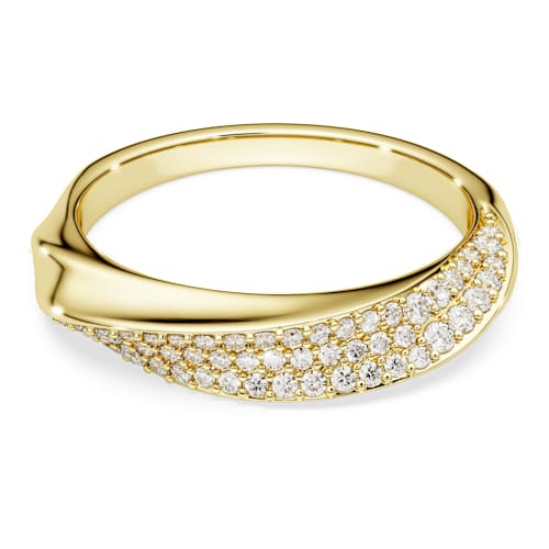Swarovski Classica band ring — Round cut, White, Sterling silver, 18K gold finish