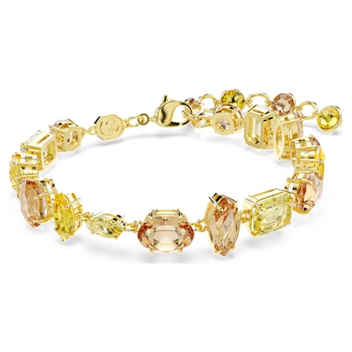 Gema bracelet — Mixed cuts, Yellow, 18K gold finish