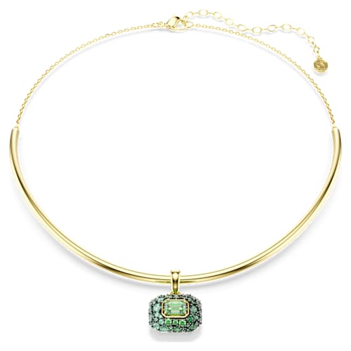 Sublima choker — Octagon cut, Green, 18K gold finish