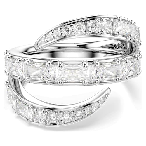 Vienna ring — Mixed cuts, Swan, White, Rhodium plated