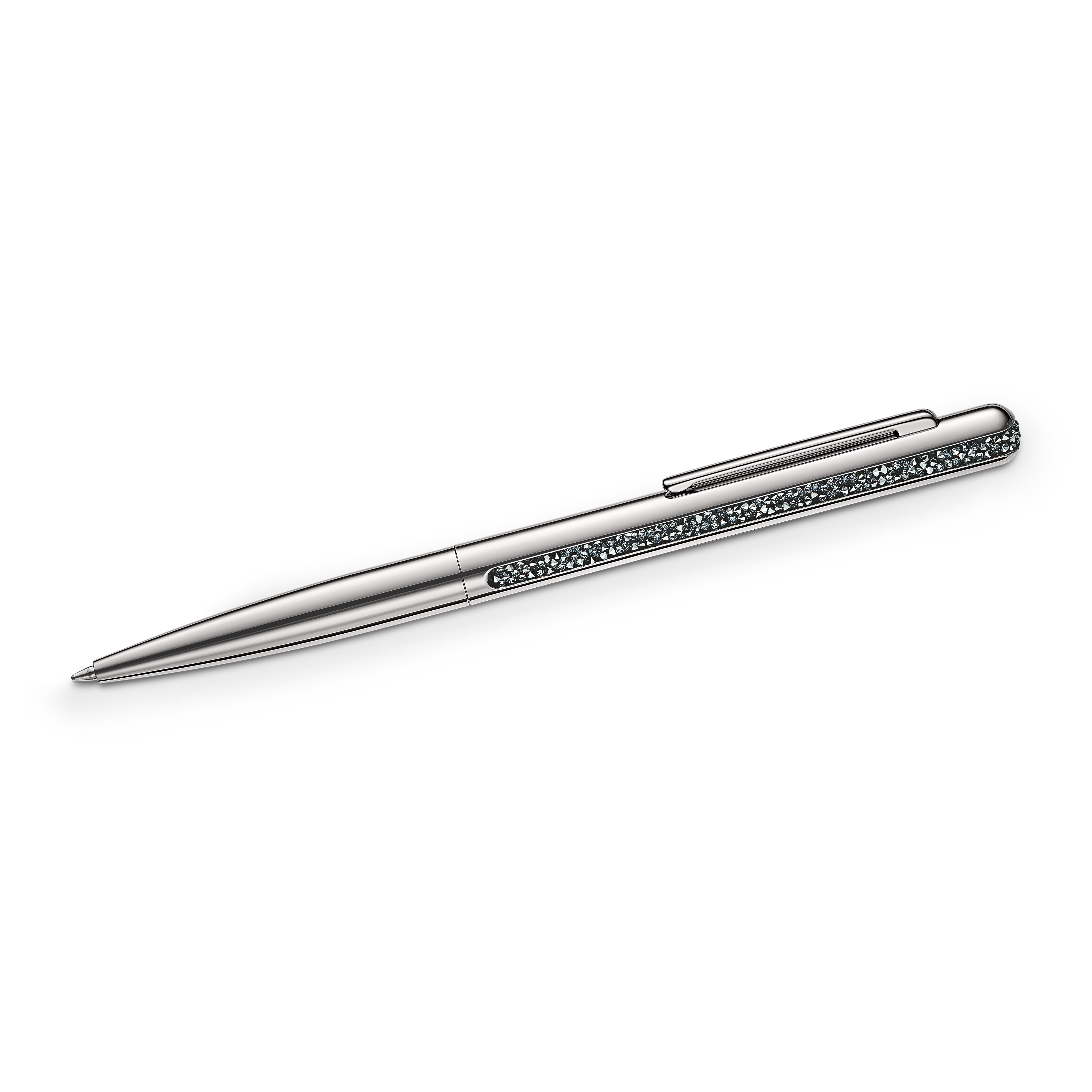 Crystal Shimmer ballpoint pen, Silver tone, Chrome plated by SWAROVSKI