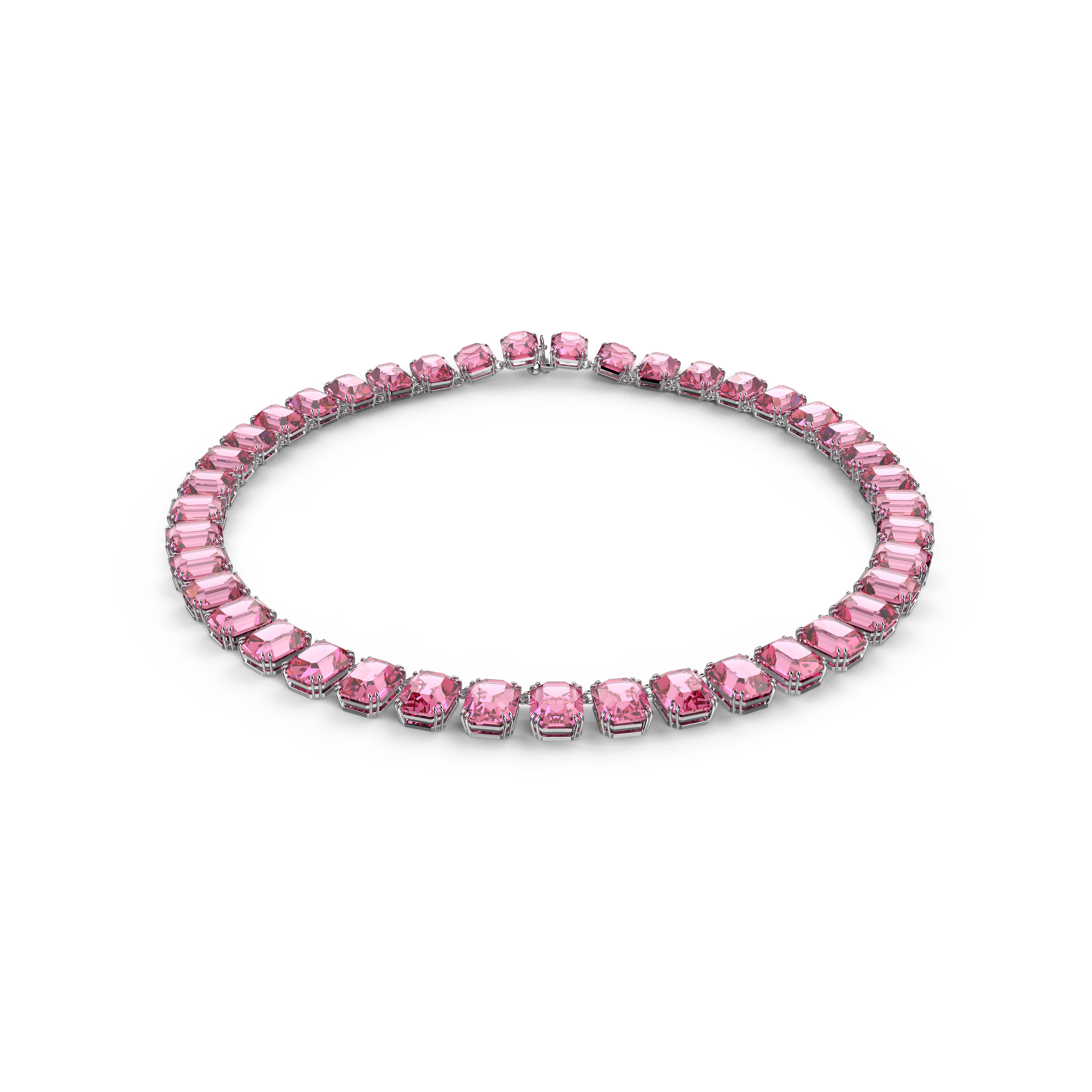 Millenia necklace, Octagon cut, Pink, Rhodium plated by SWAROVSKI