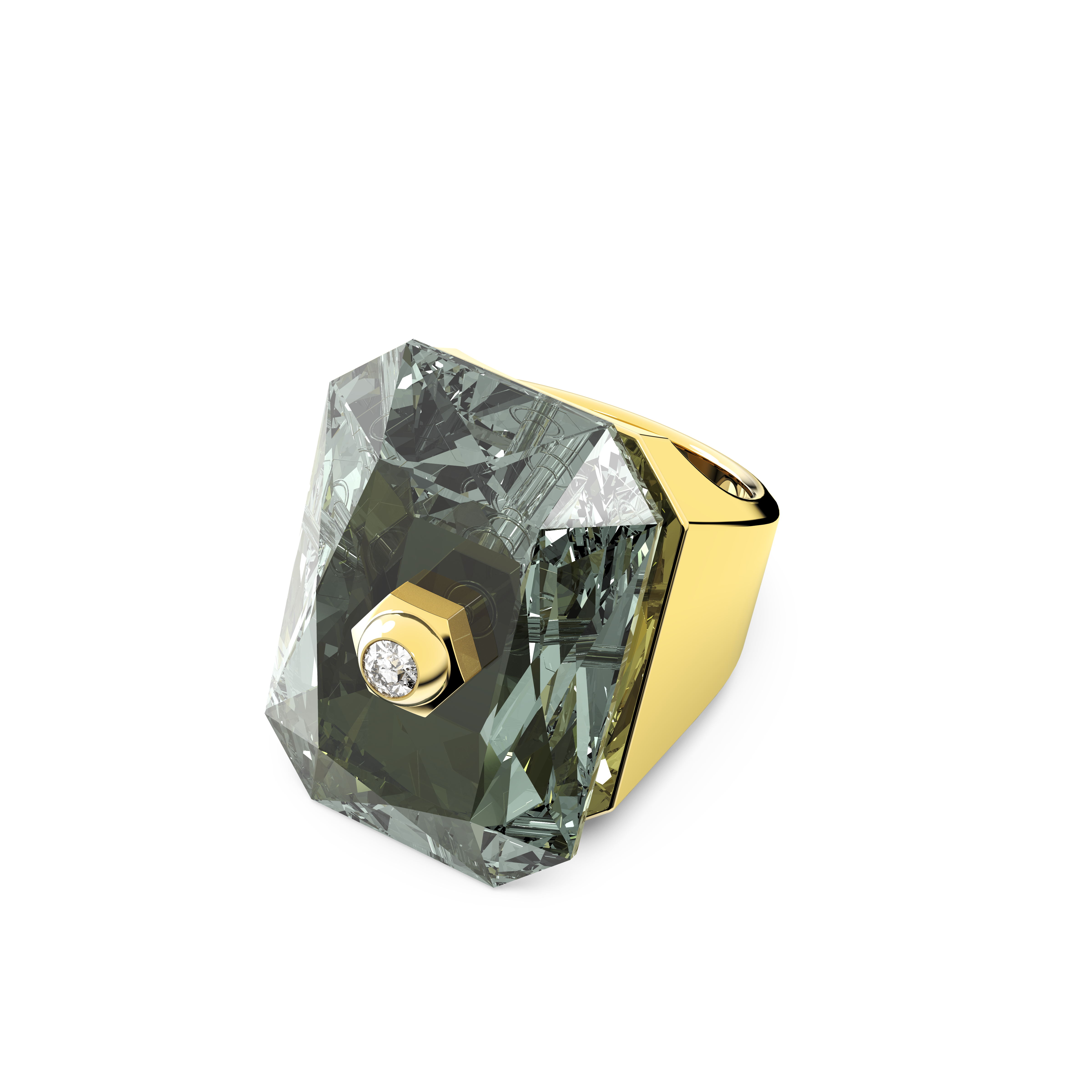 Numina cocktail ring, Octagon cut, Gray