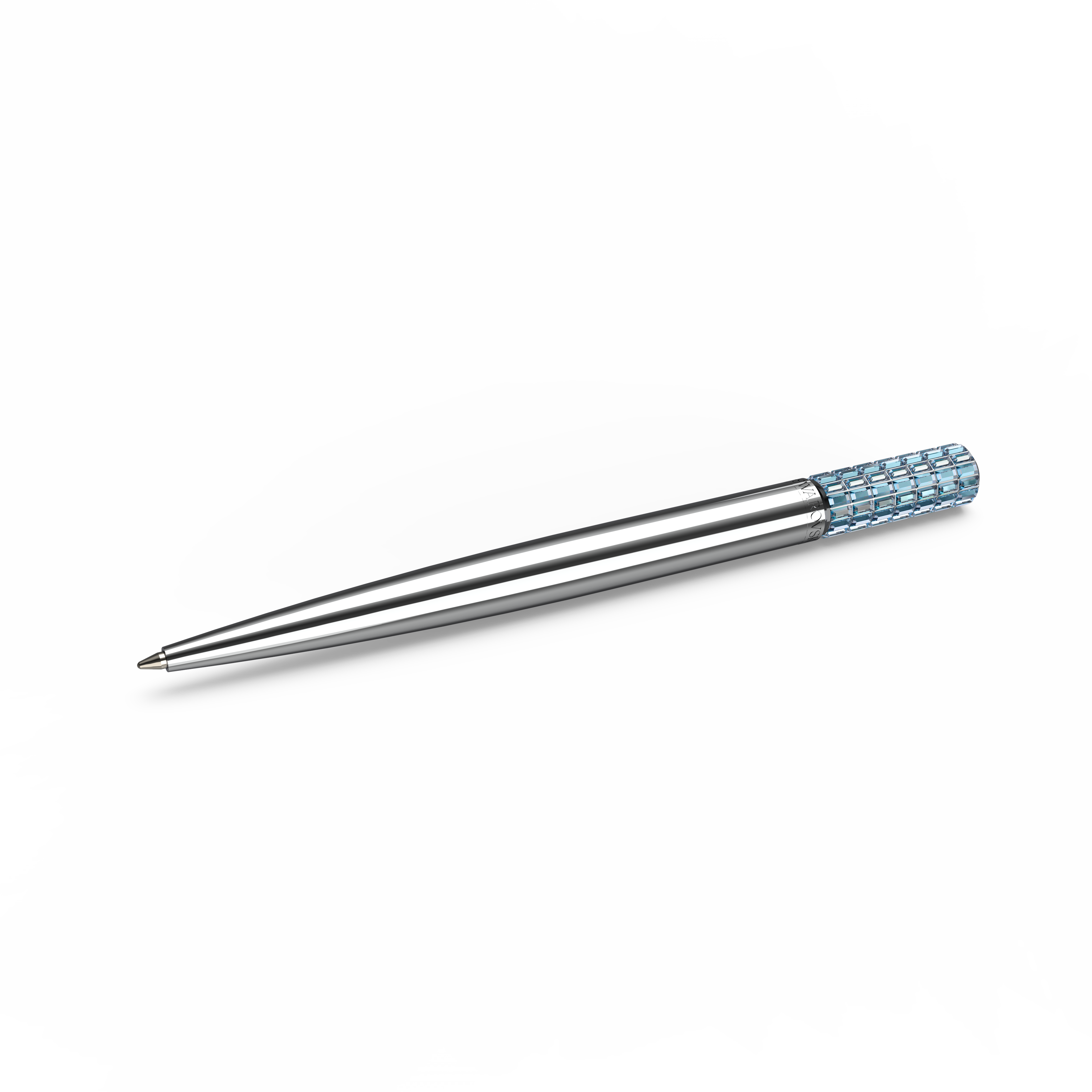 Ballpoint pen, Light blue, Chrome plated by SWAROVSKI