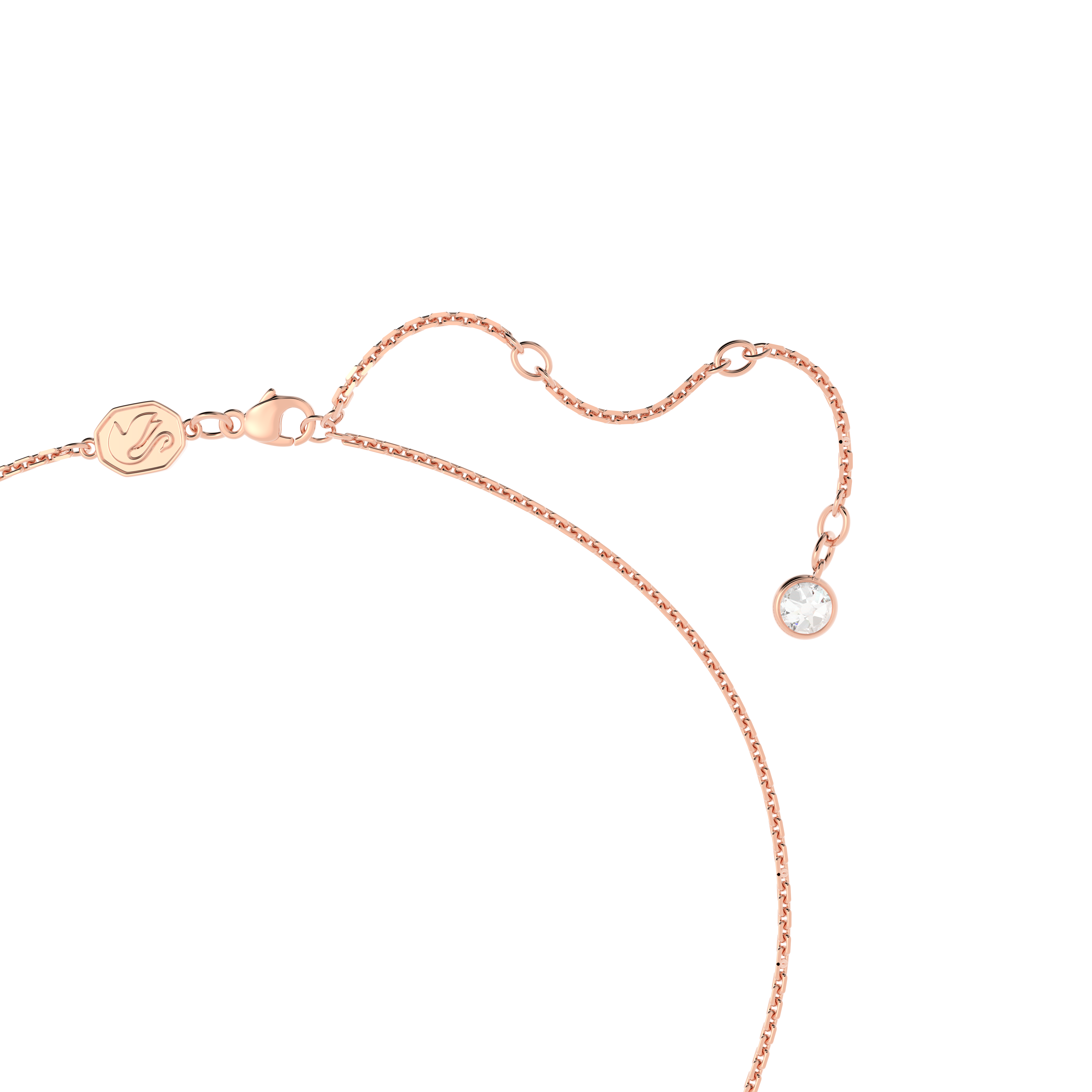 Una pendant, Heart, Medium, White, Rose gold-tone plated by SWAROVSKI