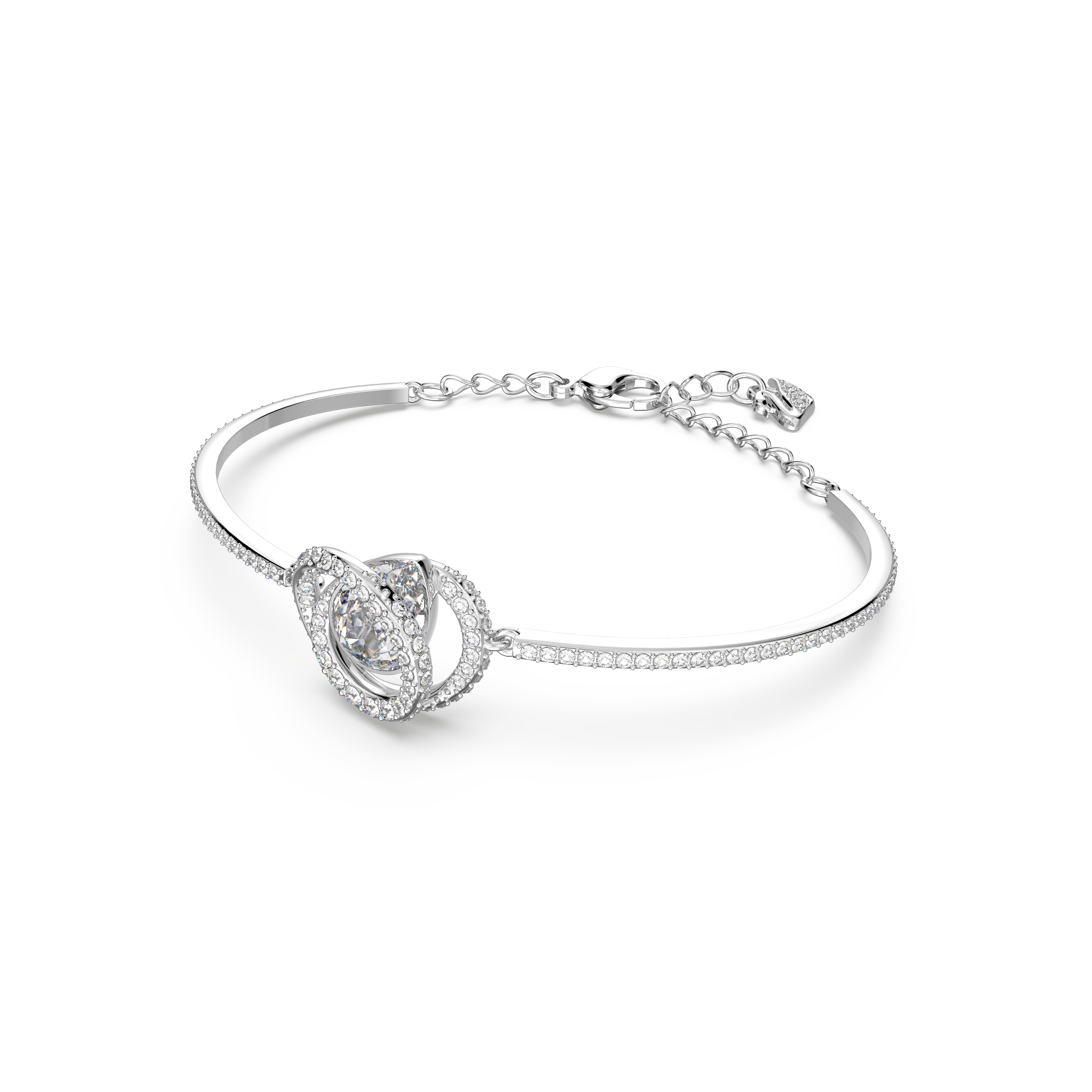 Generation bangle, White, Rhodium plated by SWAROVSKI
