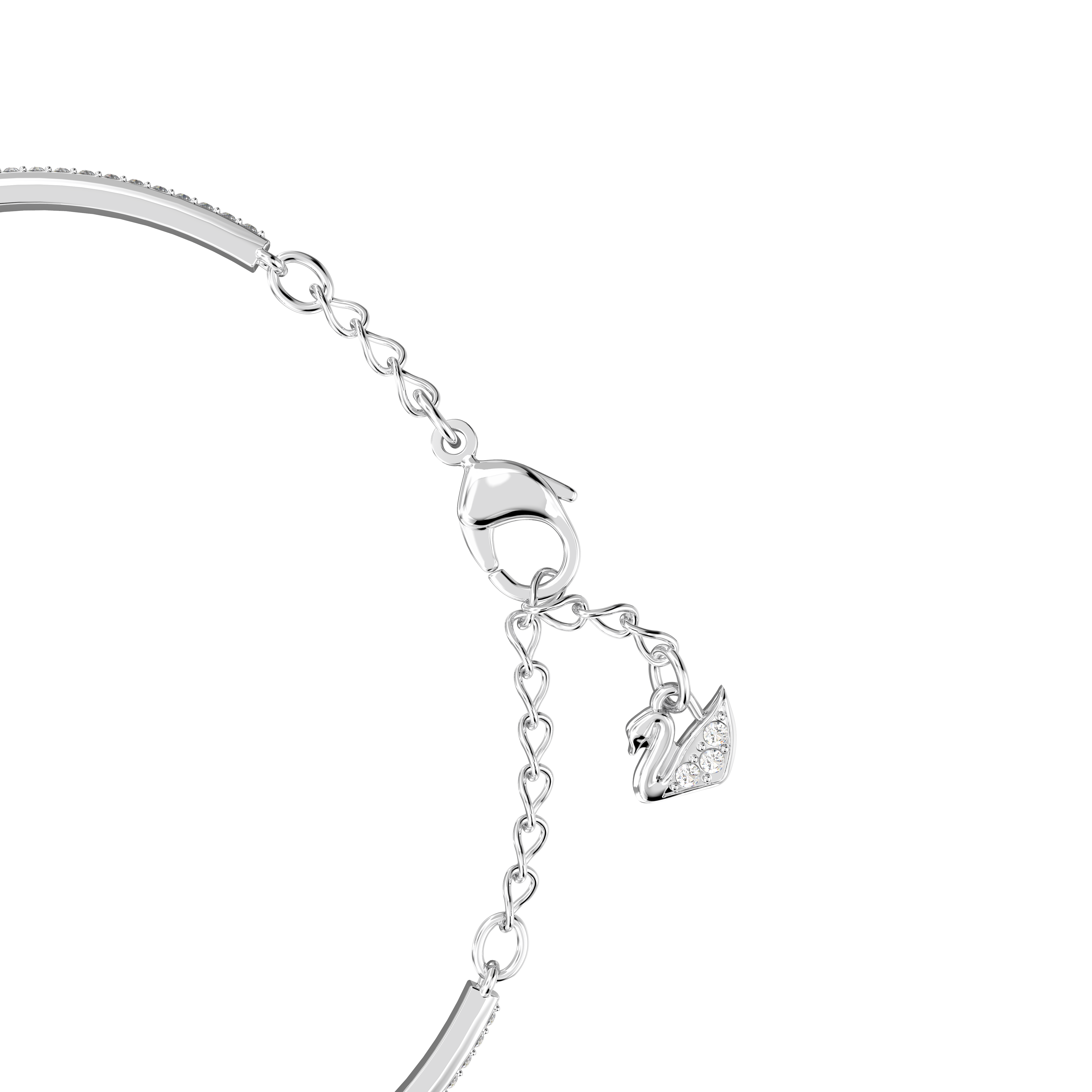 Generation bangle, White, Rhodium plated by SWAROVSKI