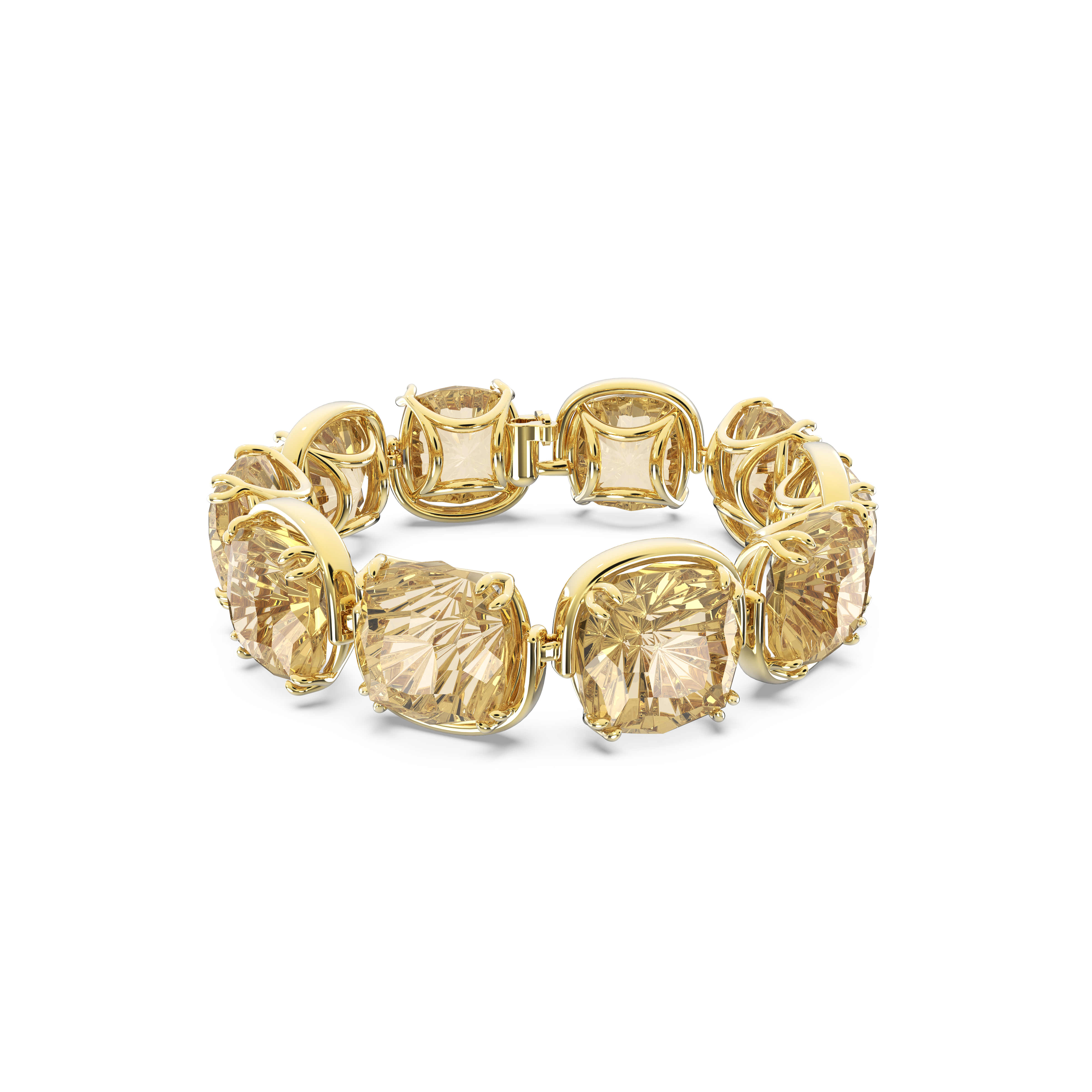 Harmonia bracelet, Cushion cut, Gold tone, Gold-tone plated by SWAROVSKI