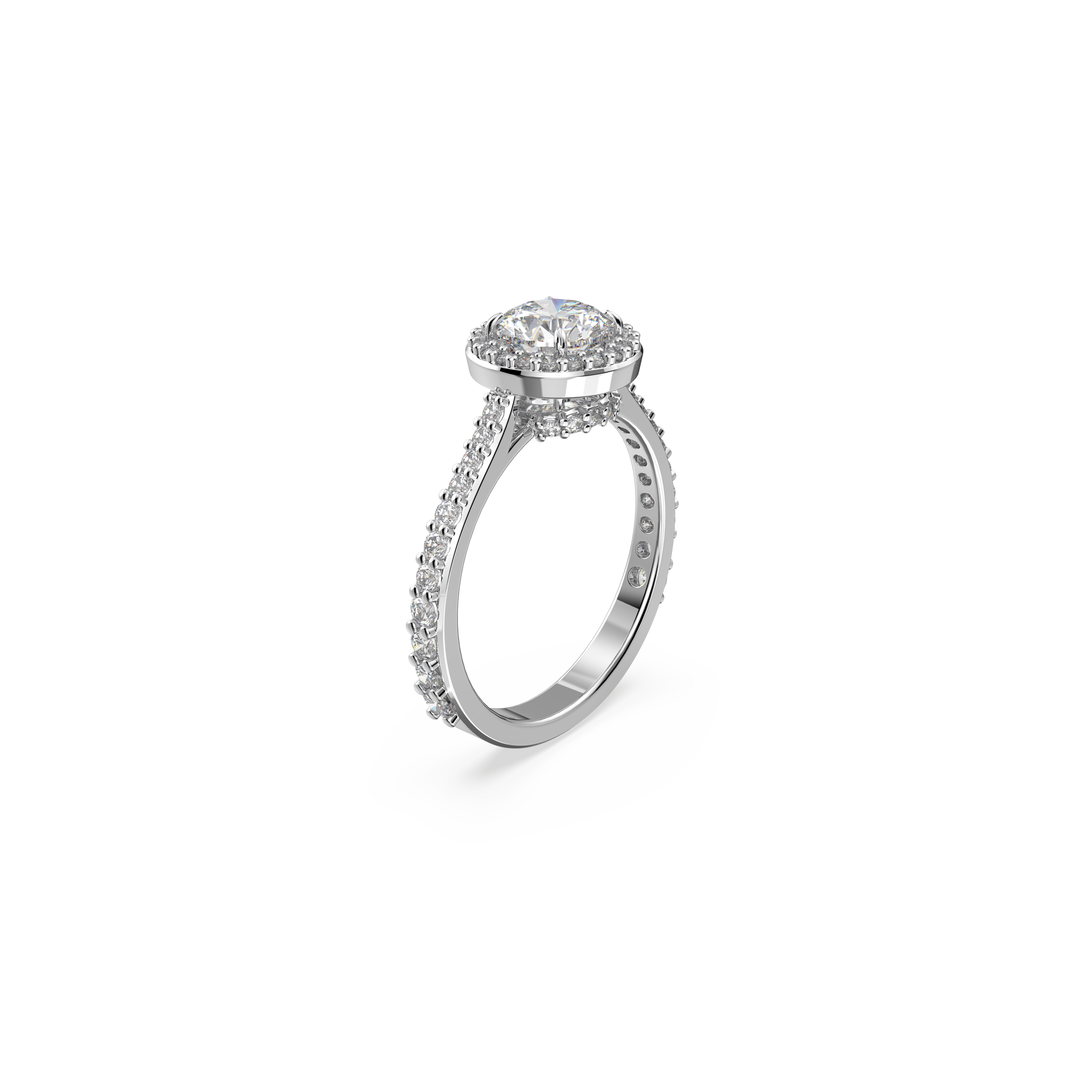 Constella cocktail ring, Round cut, Pavé, White