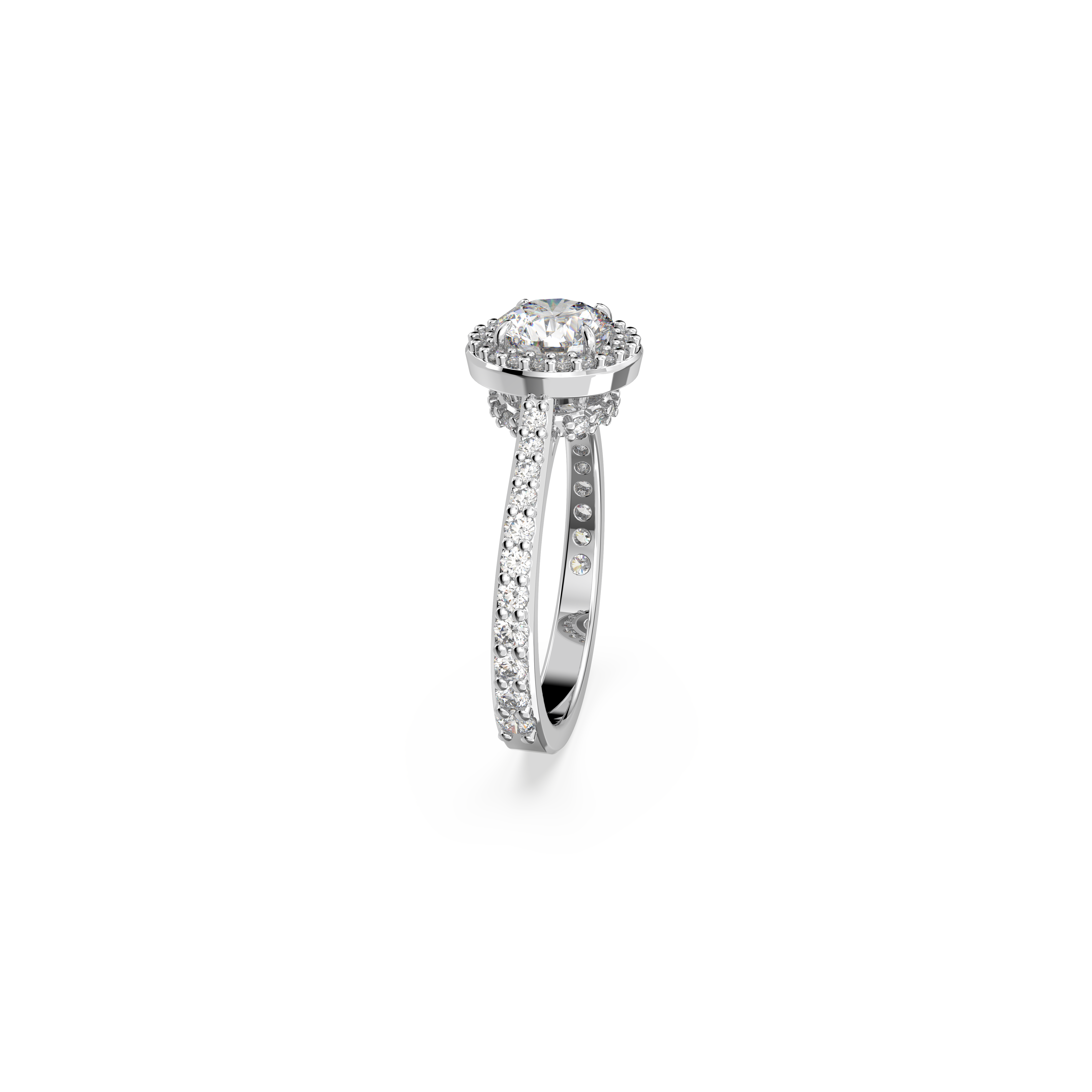 Constella cocktail ring, Round cut, Pavé, White