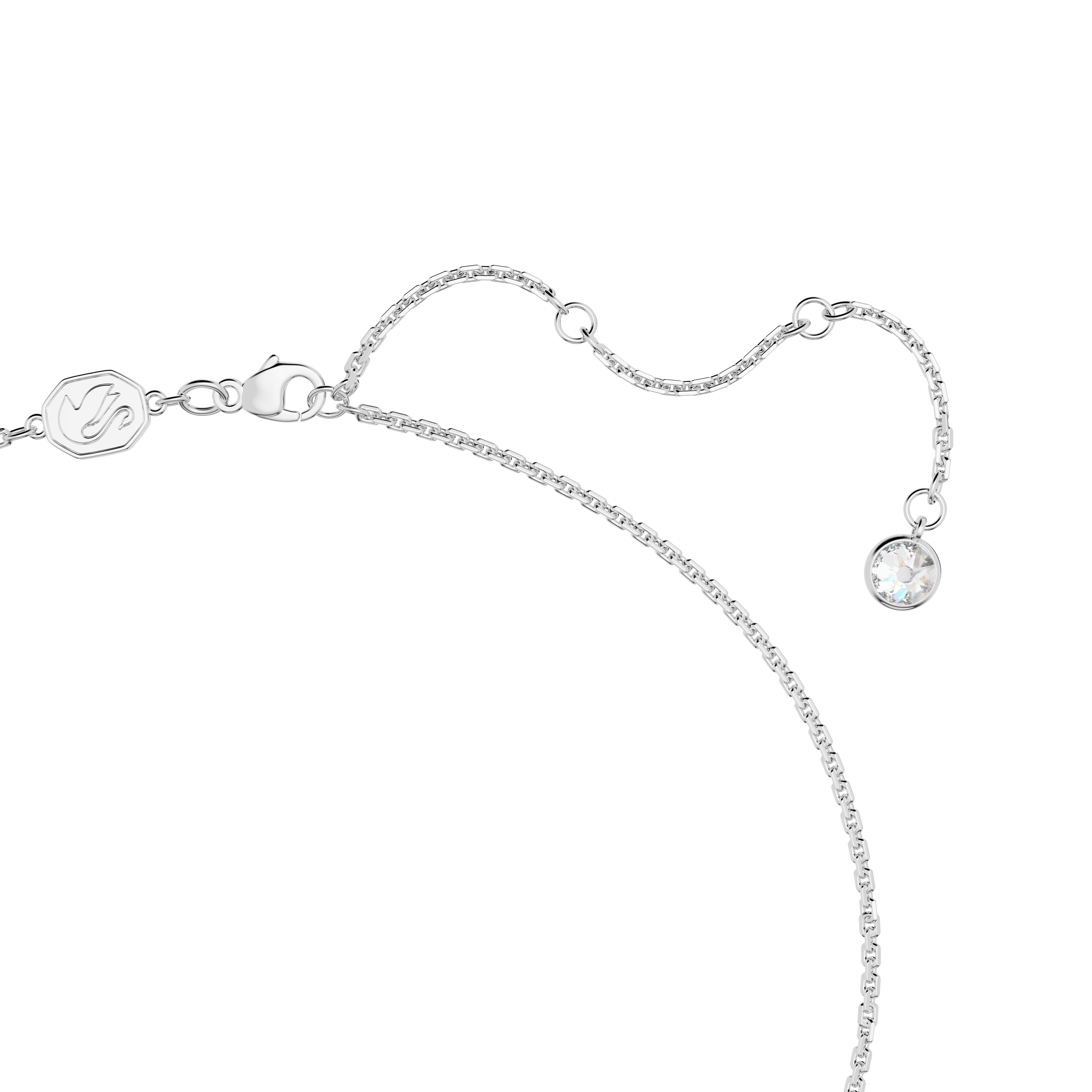 Una pendant, Heart, Medium, Pink, Rhodium plated by SWAROVSKI