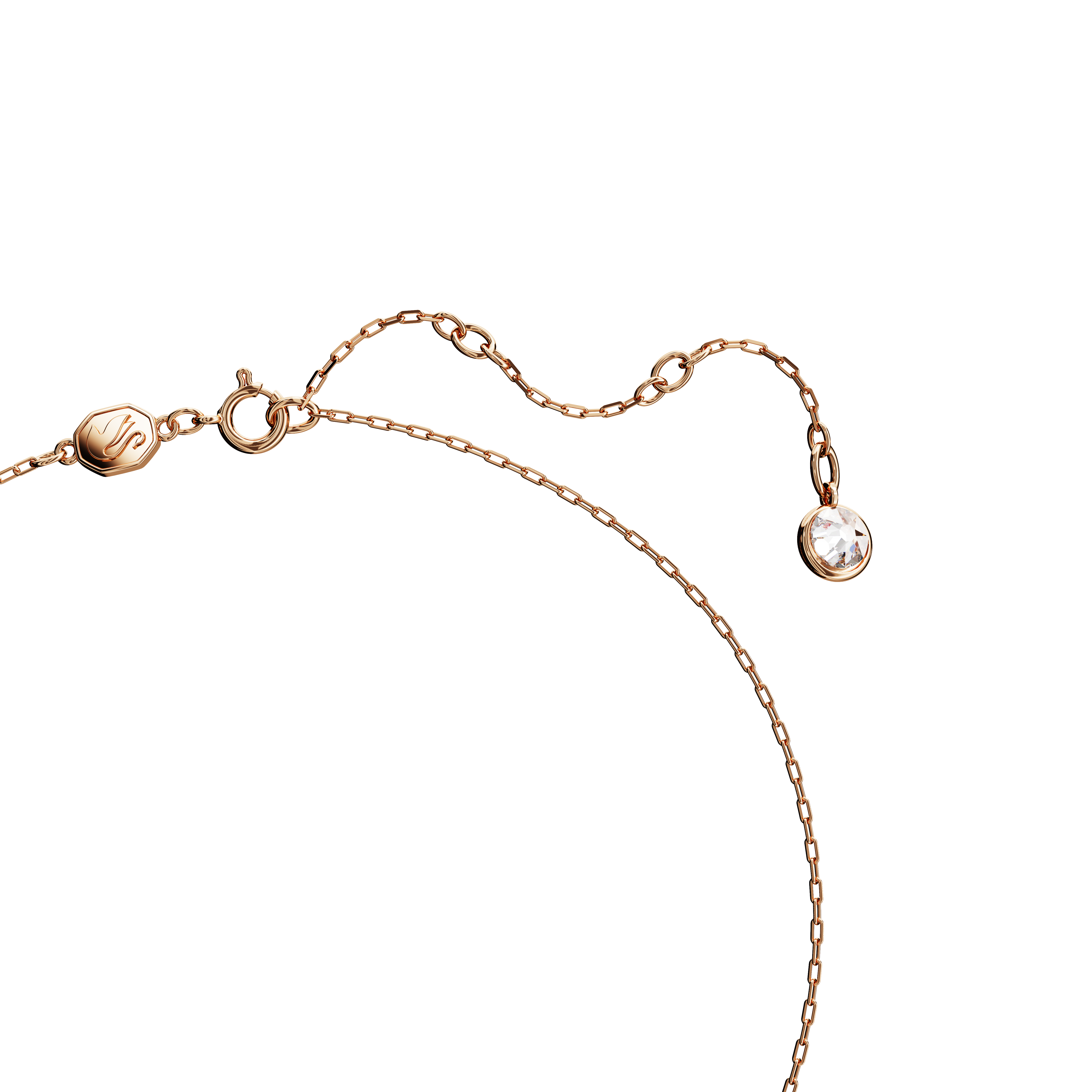 Swarovski Iconic Swan pendant, Swan, Small, White, Rose gold-tone plated by SWAROVSKI