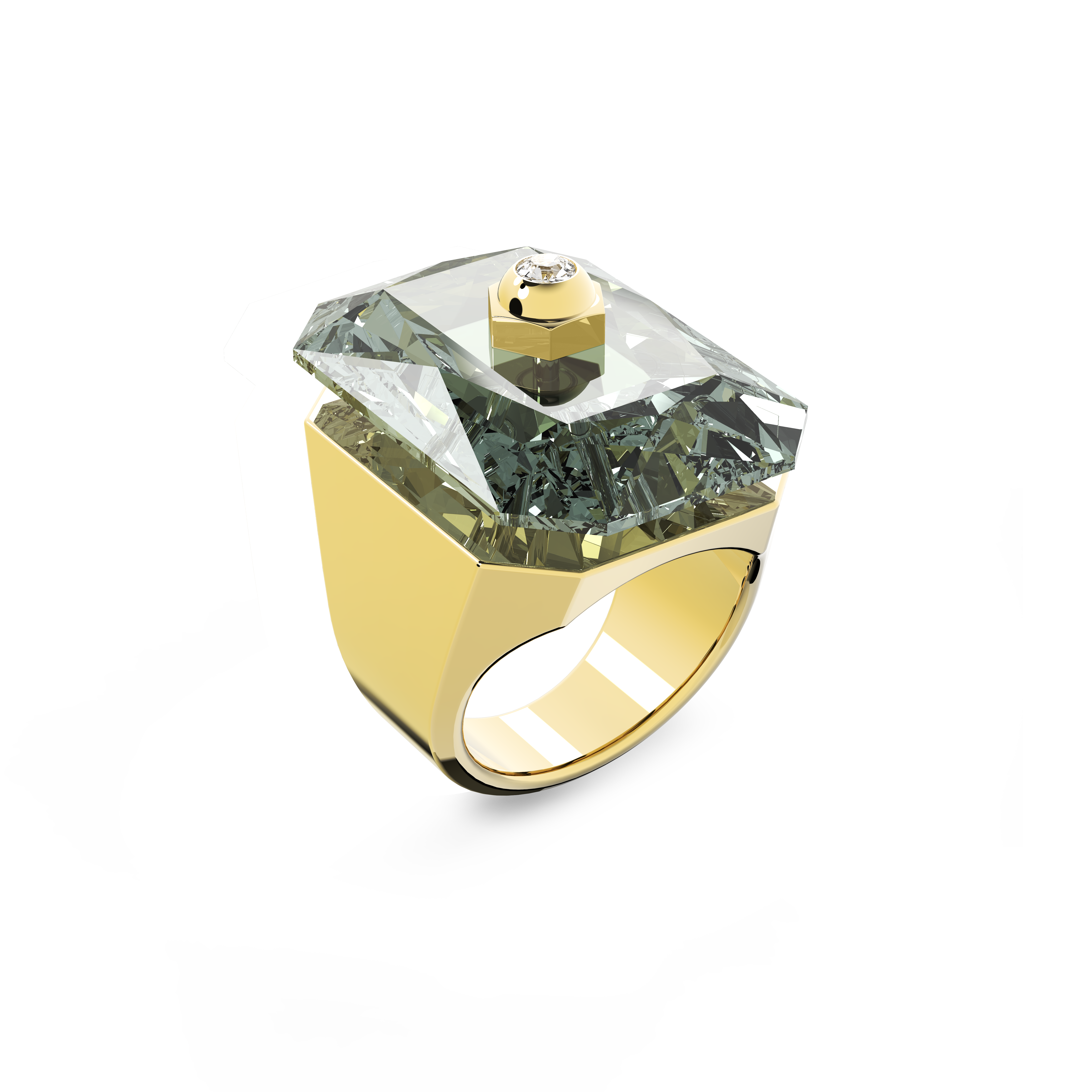 Numina cocktail ring, Octagon cut, Gray