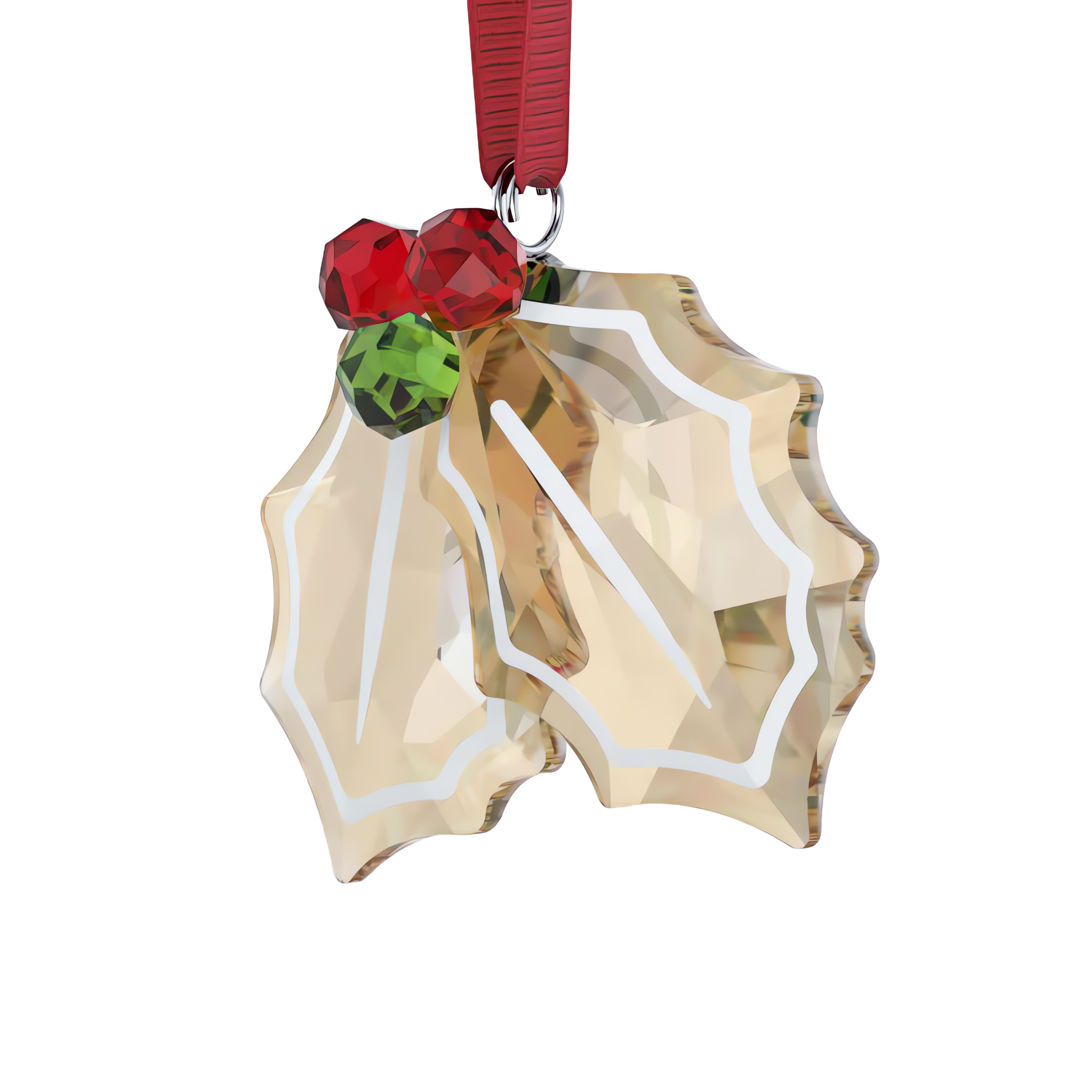 Holiday Cheers Gingerbread Holly Leaves Ornament by SWAROVSKI