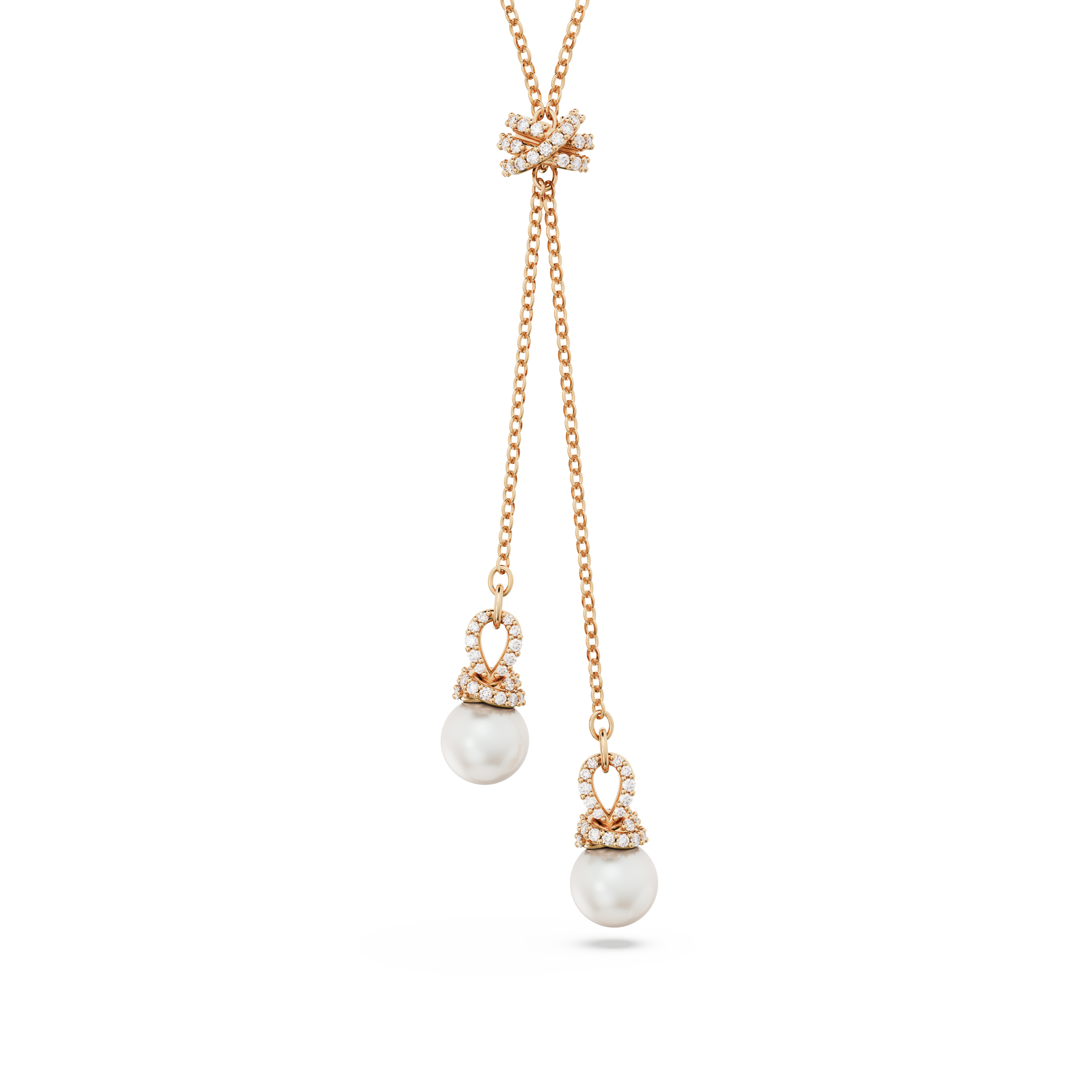 Originally Y pendant, White, Rose gold-tone plated by SWAROVSKI