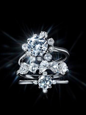 lab grown diamond rings conceptual imagery