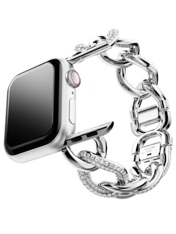 silver-tone plated apple watch strap