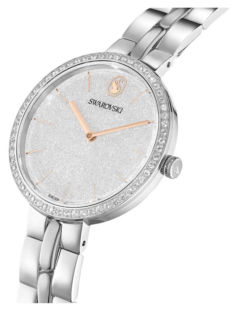 Profil latéral d’une montre en métal