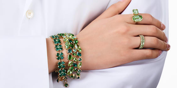 Swarovski Stardust Crystal Single bracelet in Pink gold Luxury  Accessories on Carousell