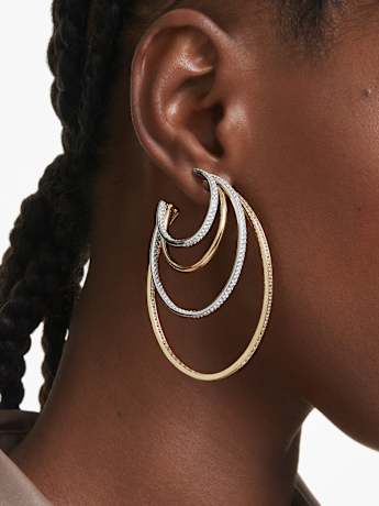 Mixing gold and silver hoop earrings