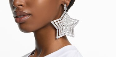 SAINT LAURENT Silver-Tone Crystal Clip Earrings for Men