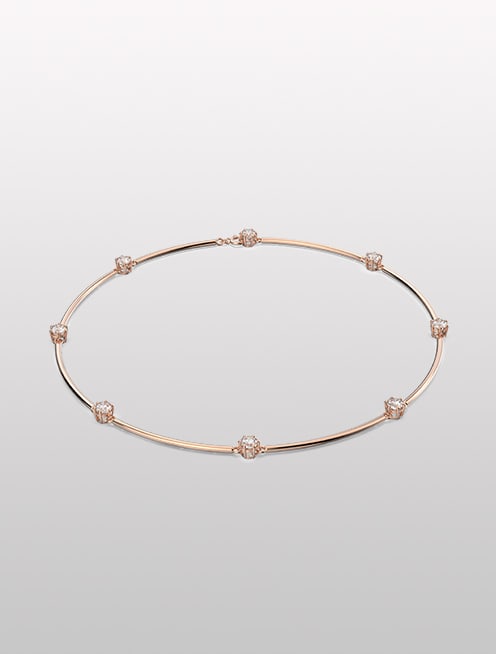 Constella necklace, White, Rose gold-tone plated