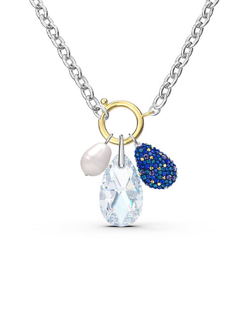 The Elements necklace, Water element, Blue, Mixed metal finish
