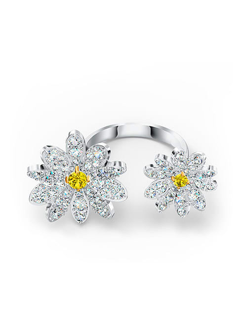 Eternal Flower open ring, Flower, Yellow, Mixed metal finish