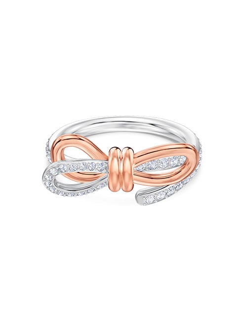 Lifelong Bow ring, Bow, White, Mixed metal finish