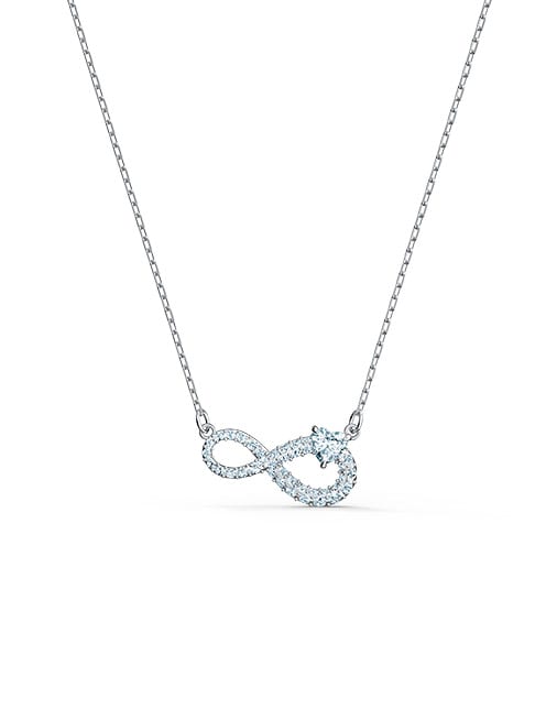 Swarovski Infinity necklace, Infinity, White, Rhodium plated