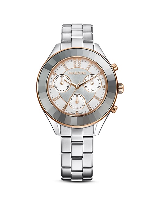 Octea Lux Sport watch, Metal bracelet, White, Stainless steel