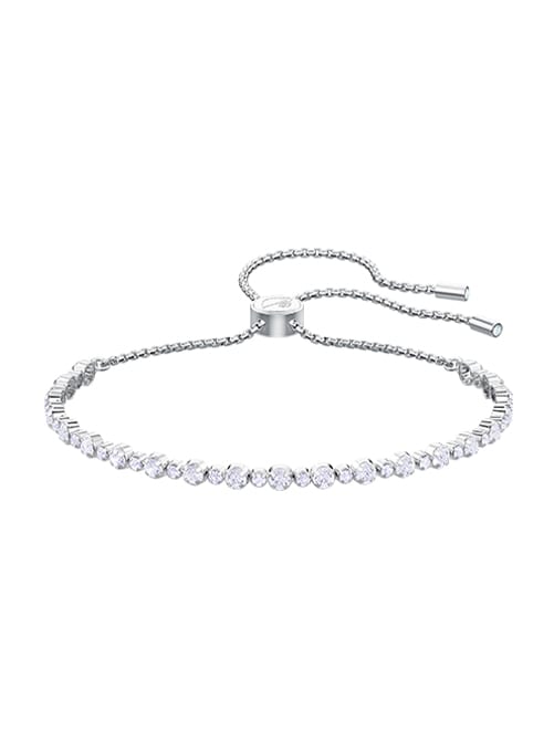 Subtle Trilogy bracelet, White, Rhodium plated