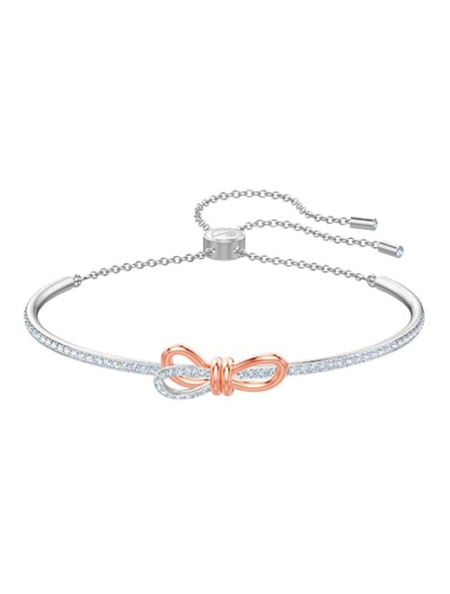 Lifelong Bow bangle, Bow, White, Mixed metal finish