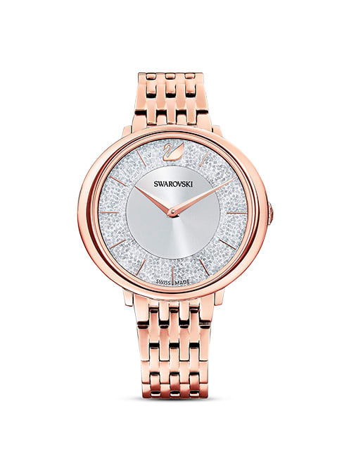 Crystalline Chic watch Metal bracelet, Rose gold tone, Rose-gold tone PVD