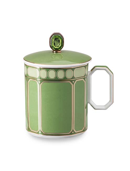 Signum mug with lid, Porcelain, Green