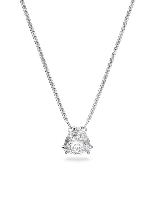 Millenia pendant, Trilliant cut crystal, White, Rhodium plated