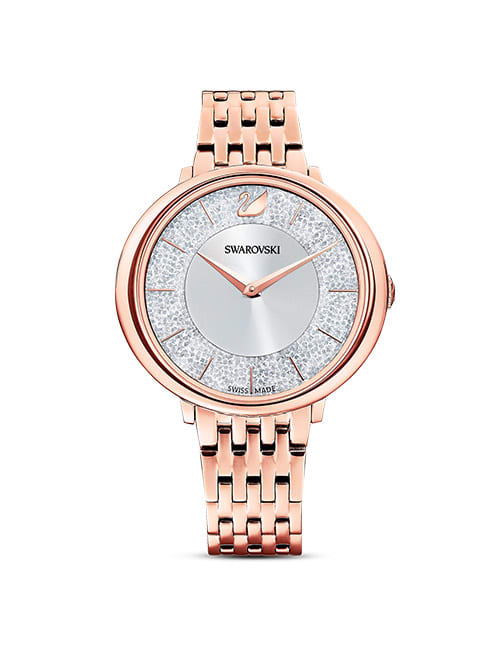 Crystalline Chic watch, Metal bracelet, Rose gold tone, Rose-gold tone PVD