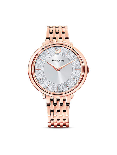 Crystalline Chic watch, Metal bracelet, Rose gold tone, Rose-gold tone PVD