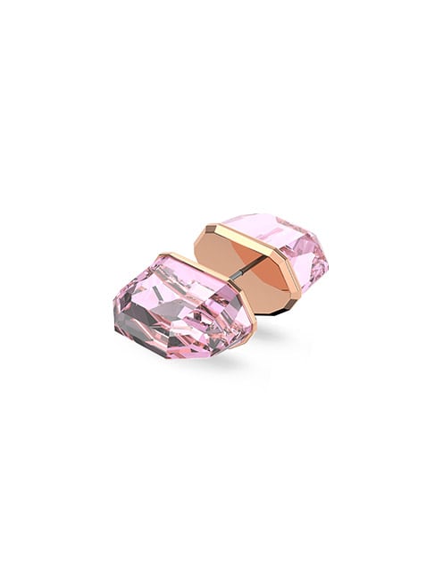 Lucent stud earring, Single, Pink, Rose-gold tone plated
