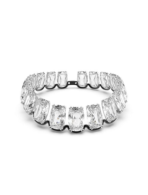Harmonia choker, Oversized floating crystals, White, Mixed metal finish