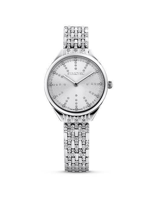 Attract watch, Metal bracelet, White, Stainless steel