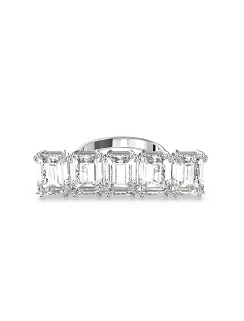 Millenia cocktail ring, White, Rhodium plated