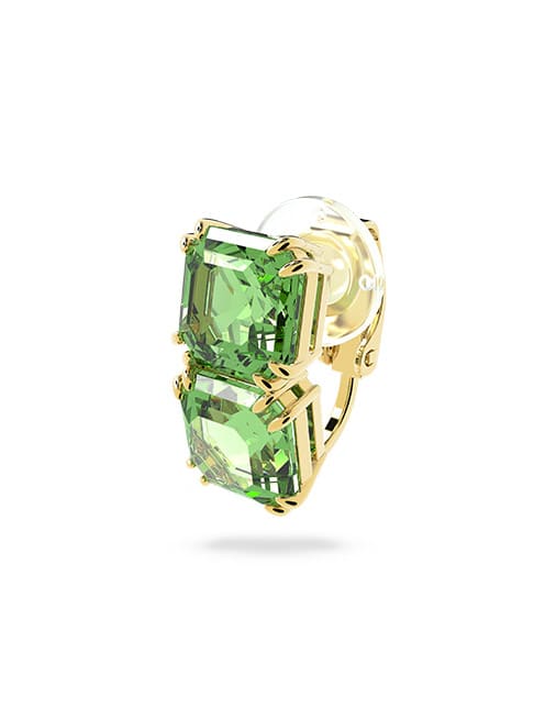 Millenia ear cuff, Single, Green, Gold-tone plated