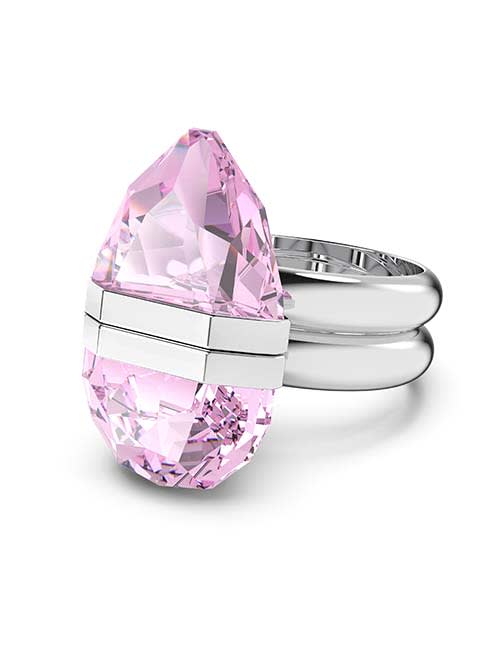 Lucent ring, Magnetic, Pink, Rhodium plated