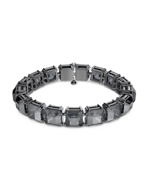 Square cut, Gray, Black Ruthenium plated