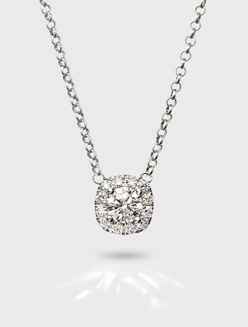Swarovski Created Diamonds Collection Essentials pendant, Diamond TCW 0.28 carat, Center Stone 0.20 carat, Sterling Silver, Rhodium plated