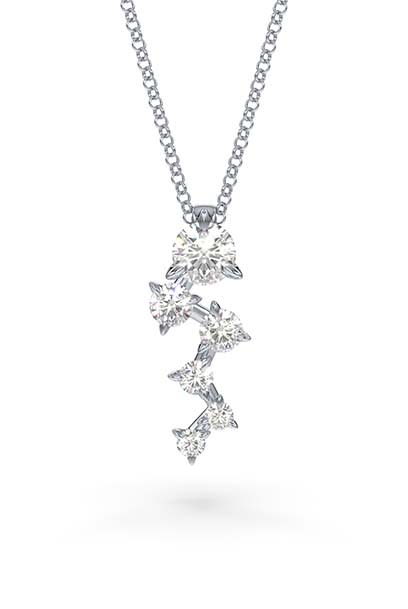 Intimate pendant Diamond TCW 0.59 carat, 14k white gold