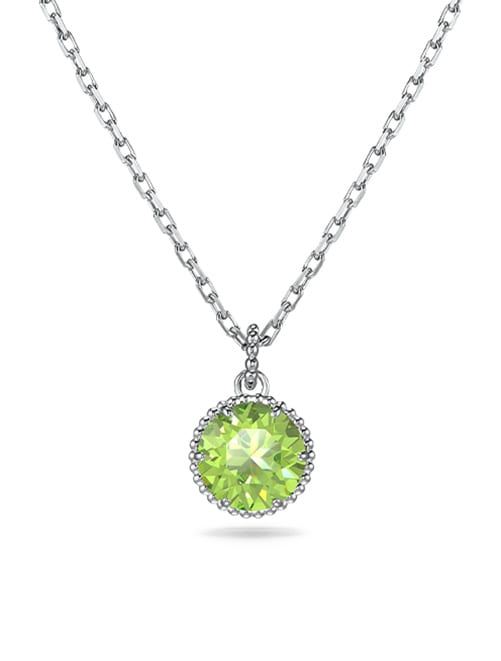 Přívěsek Birthstone, Srpen, zelený, pokoveno rhodiem
