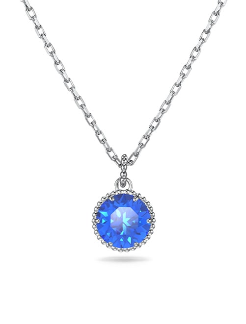 Přívěsek Birthstone, Září, modrý, pokoveno rhodiem